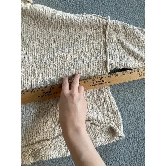 Free People Sweater Small Oversized Turtleneck Pullover Chunky Cream Beach Boho - Picture 14 of 16